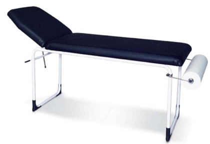 Immagine di Lettino da visita ad 1 snodo, BIANCO o NERO con portarotolo - Wimed - cod. 500/1/BI