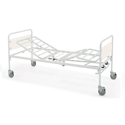 Immagine di Letto tre snodi - 2 manovelle - su ruote - Gima - cod. 27657