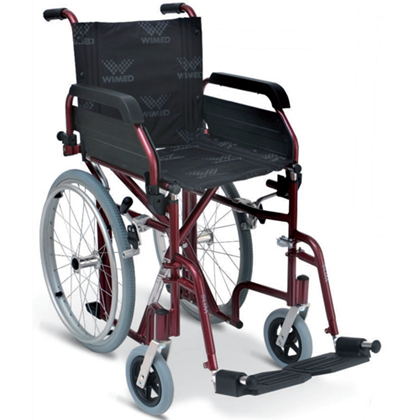 Immagine di Carrozzina WINNER SLIM PLUS - seduta da 40cm a 43cm- bordeaux - Wimed