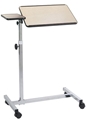 Picture of Vassoio da letto su ruote - regolazione manuale - 2 piani - colore marrone/naturale - Mopedia - cod. RS992