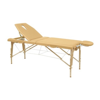 Immagine di Lettini da esami e trattamenti in legno a due sezioni pieghevole testa con sezione mobile - Chinesport
