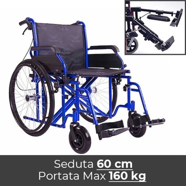 Noleggio sedia a rotelle per persone obese con pedane elevabili